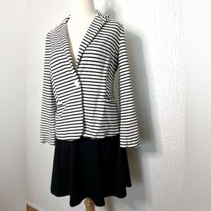Philosophy Republic white with black striped blazer